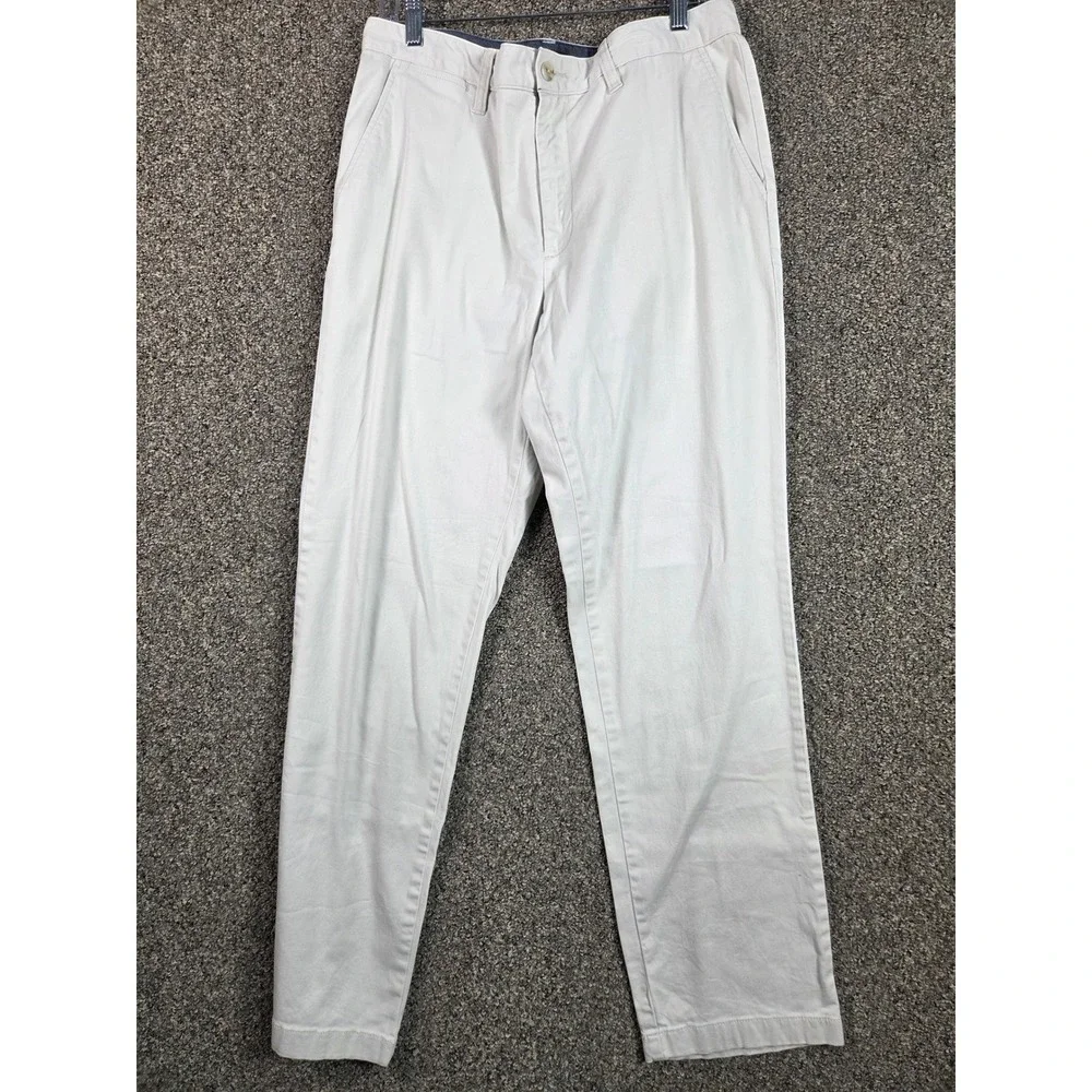 Nautica The Deck Pant Men 34x32 Beige Cotton Blend Preppy‎ Office Casual Chinos